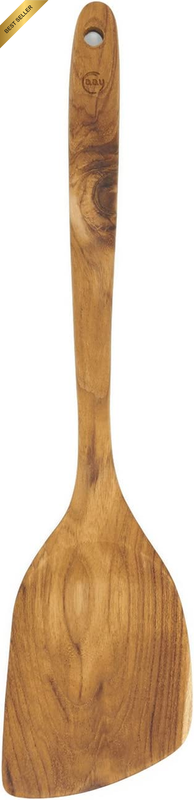 Stir Fry, Wok Spatula,  Teak Wooden Saute Paddle, Wood Spatula Turner, Wide and