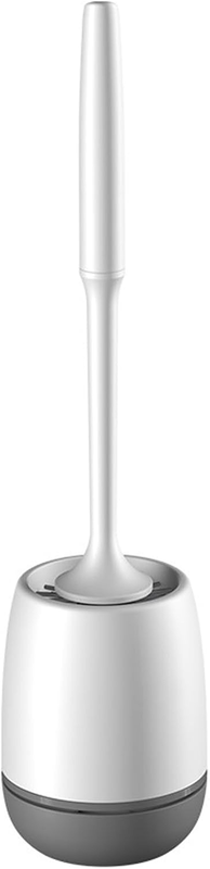 1-Pack Toilet Brush and Holder Set, Silicone Toilet Bowl Brush with Drip-Through