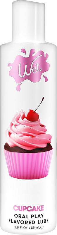 Wet Frosted Cupcake Edible Lube, Condom Safe, Sugar-Free, 3 Fl Oz