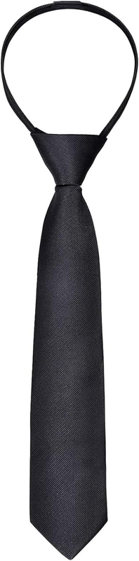 Boys Solid Color Pre-Tied 2.4'' Zipper Skinny Neckties for Kids