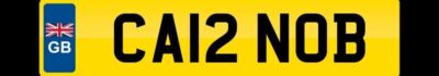 PRIVATE REGISTRATION NUMBER PLATE CA12 NOB CHERISHED FUN CAR KNOB NOBBY NOBLE