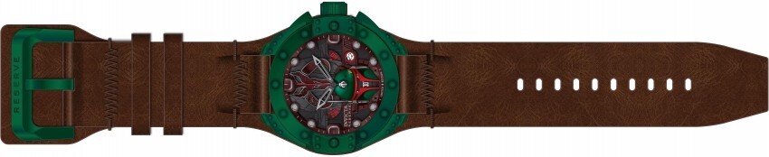 Pre-owned Invicta Reserve Star Wars Boba Fett Men's Black Dial Swiss Quartz Leather Watch