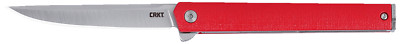 CRKT 7097RX CEO FLIPPER KNIFE IKBS PIVOT RED GRN HANDLE 3.35'' SATIN AUS-8 BLADE