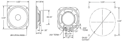 4 inch 8 Ohm 5 Watt Speaker Replacement Movie Theatre Arcade Round mame Drive in