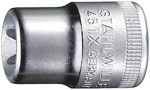 Stahlwille 02270014 Silver Alloy Steel 3/8 45TX Drive Torxs Sockets Size E14