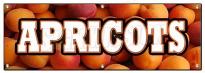72'' APRICOTS Banner Sign Fresh Orchard Produce just Picked Sweet Delicious ripe