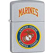 Zippo Windproof Metal Design Fire Lighter - Red ''Marines'' written above USMC