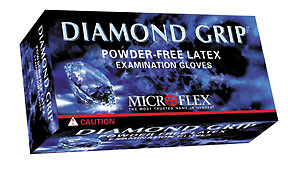 Diamond Grip Powder-Free Latex Examination Gloves, Natural, Medium