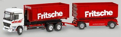 Conrad 40156 1:50 Fritsche Mercedes Actros 3-axle Recycling Roll-Off Container