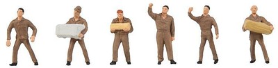 Faller HO Scale Model Figure/Peo​ple Set UPS Logistics Personnel Workers 6-Pk