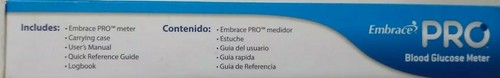 Embrace Pro Blood Glucose Meter Diabetes