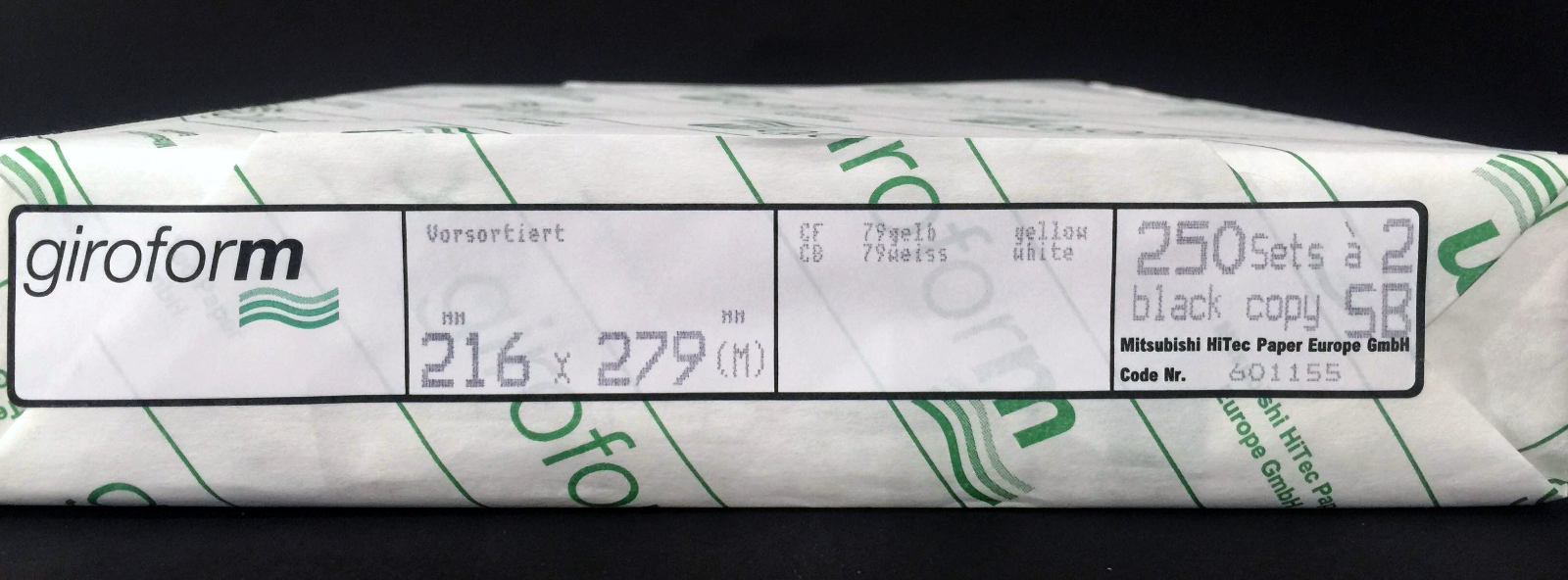 8.5 x 11 2 Part GiroForm Blank Carbonless Paper Reverse 1,250 Sets 2500