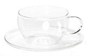 Glass Cups and Saucers