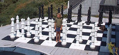 Giant Plastic Chess Set with a 49'' King - Garden Chess Set - Outdoor Chess Set