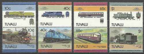 Timbres Trains Tuvalu 331/8 ** (40613l) - Cote : 11 â¬