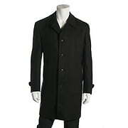 Pre-owned Lubiam Studio Mens Dark Brown Herringbone Wool Blend Top Coat $695