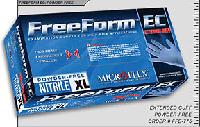 Microflex MFX-FFS700M Disposable Gloves, FreeForm Powder Free Standard Blue Nitr