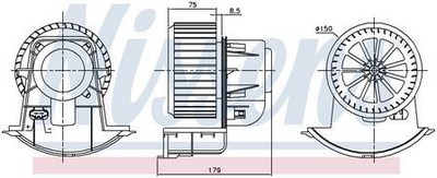 Nissens Front Heater Blower for VW Caravelle CAAC/CCHA 2.0 June 2012-August 2016