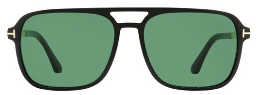 Pre-owned Tom Ford Crosby Tf 0910 01n Black Green Lens Sunglasses Authentic