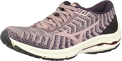 Женские кроссовки Mizuno Wave Rider 24 KNIT, розовое дерево/сиреневый, 7 B Medium US