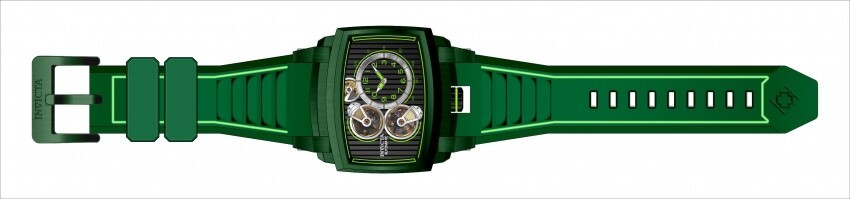 Pre-owned Invicta Akula S-05 Caliber Automatic 52mm Green Silicone Men's Watch