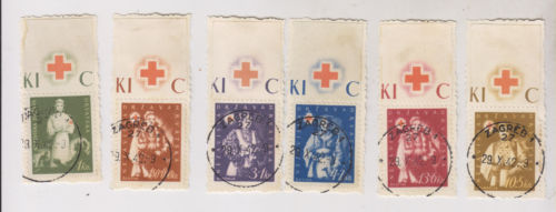 Military, War Used Postage Due Croatian Stamps