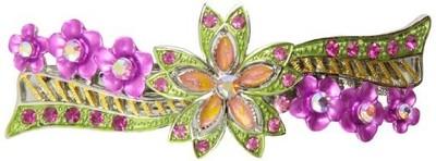 Caravan Stars&Roses ...stone&Epoxy.. Color And Detail Decorate This Barrette