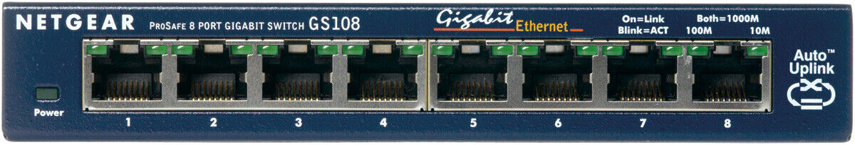 Netgear ProSAFE GS108, 8-Port Gigabit Desktop Switch