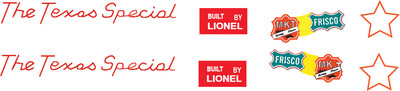 Lionel Texas Special Diesel Engine Decal Set 2245