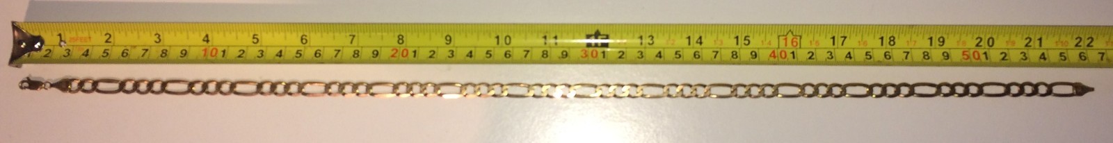 10K SOLID Yellow Gold Figaro Necklace 36 GRAMS Lobster Clasp 22