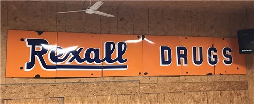 Vintage Rexall Drugs Sign, 6 Panels, Porcelain Advertising Sign, Drug Store Sign
