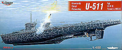 U-511 typ U-IX B Turm I WG42 German Submarine 1:400 MIRAGE HOBBY 40042