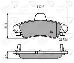 Allied Nippon ADB01235 REAR BRAKE PADS FOR FORD COUGAR Mondeo 2.5 1998-2002