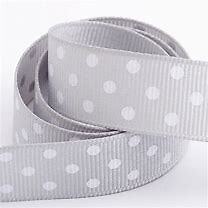 Silver with White Dots 5/8'' Polka Dot Grosgrain Ribbon 25 Yards Spool