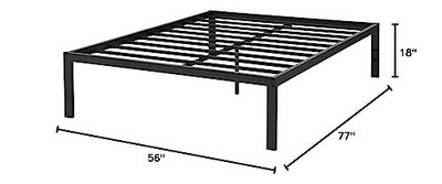 18 Inch Tall Metal Bed Frame/dura Steel Slat/antislip Support/no Box Spring Need