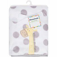NWT Garanimals Walmart Grey White Polka Dot Yellow Giraffe Plush Baby Blanket