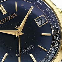 Pre-owned Citizen Exceed Cb1087-61l Navy Milky Way Direct Flight Date Men Watch In Box