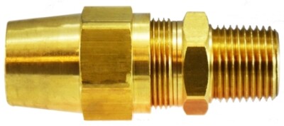 DOT Copper Tubing Air Brake Male Adapter, 3/8'' x 1/4'' MIP, Brass 38221