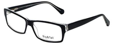 Big & Tall by Vivid 9 Designer Eyeglasses in Black Layered Crystal 60 mm +1.50