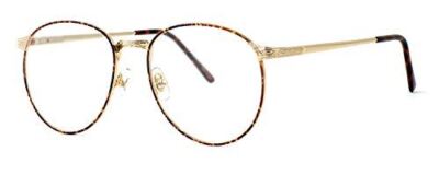 Fashion Optical Designer Reading Glasses E788 in Gold & Amber Brown 51 mm +2.50