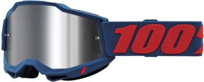 100% Accuri 2 Goggles Odeon Navy | Red Polycarbonate Flash Silver 50014-00010