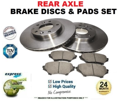 Rear Axle BRAKE DISCS and BRAKE PADS SET for VW SCIROCCO 2.0 TDI 2010-on