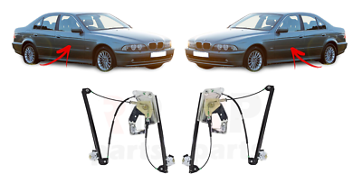FOR BMW 5 E39 1996 - 2004 NEW FRONT WINDOW REGULATOR LIFT WITHOUT MOTOR PAIR SET