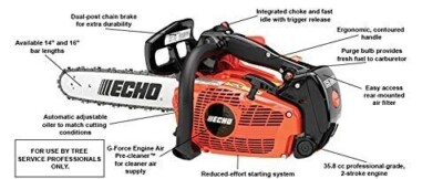 Echo 16-in. 35.8cc Gas 2-Stroke Top Handle Chainsaw - CS-355T-16