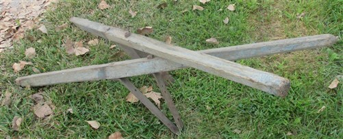 Wood Metal Wheelbarrow Handles Vintage Farm Country Rustic Steampunk Part Repair