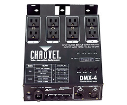 Chauvet DJ DMX-4 4-Channel Unit Dmx-512 Dimmer / Relay Switch Pack Edison Plugs
