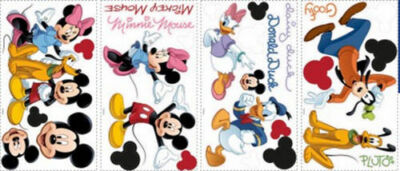 Disney MICKEY MOUSE Minnie Wall Stickers 30 decals Clubhouse Pluto Minnie Goofy