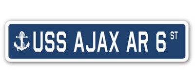 USS AJAX AR 6 Street Sign us navy ship veteran sailor gift