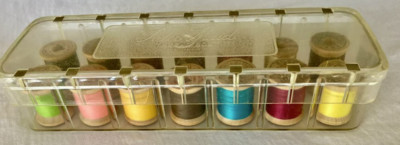 Sewing Thread Storage Box Vintage TIDEE MAID Singer Clear Plastic