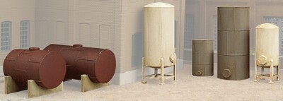 Walthers Cornerstone - Storage Tanks -- Kit pkg(6) - N
